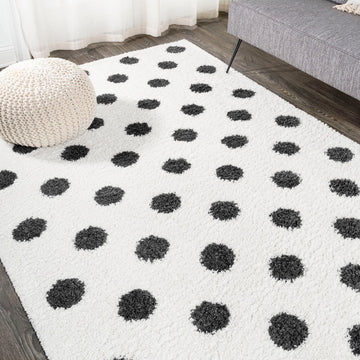 Pere Modern Charcoal Dot Shag Area Rug